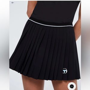 Sergio Tacchini Black Skort pleated tennis skirt 80 XS